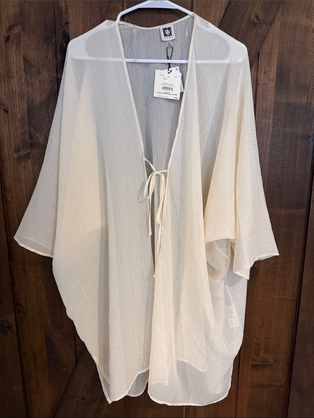 Anne Klein Light Dune Sheer Kimono Cover-Up